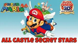 Super Mario 64 - All Castle Secret Stars Walkthrough! (Super Mario 3D All-Stars)