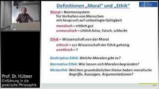 Praktische Philosophie 1a: Ethik und Moral - Begriffsklärungen