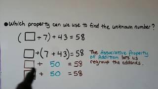 3rd Grade Math 1.5, Use Properties to Add, Commutative & Associative Properties of Addition