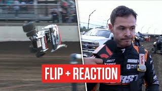 Kyle Larson, Cale Thomas Crash Hard During Kubota High Limit Racing Heat at Kokomo Speedway