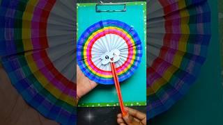 Rainbow Paper Fan Craft!️#shorts#diy#craft#ytshorts #papercraft