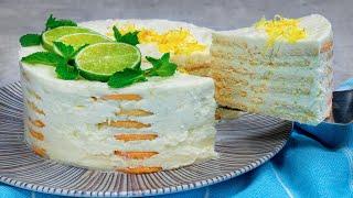 БЕЗ ФУРНА или ЖЕЛАТИН! Освежаваща, лека торта с фин аромат на лимон! Apetiten TV