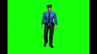 Green Screen Animation - 3D Police officer walking (COPYRIGHT FREE)#greenscreen #chromakey