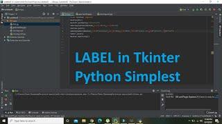 how to create a Label in tkinter | how to create a label in a python gui