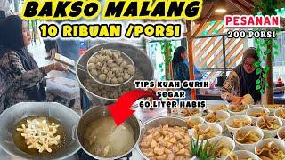 RESEP JUALAN BAKSO MALANG KUAH SEGER GURIH,ORDERAN 200 PORSI HARGA 10 RIBUAN#baksomalang #kuahbakso