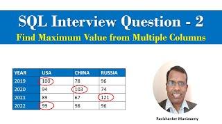 SQL Interview Question 2 - Find maximum value from multiple column values