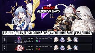 The Forbidden Eidolon is Unlocked! -  E1S1 Sunday x E1S1 Jing Yuan vs MoC 12 | Honkai Star Rail