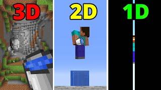 MLG water bucket in 3d vs 2d vs 1d