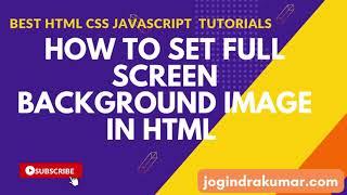 HOW TO SET FULL SCREEN BACKGROUND IMAGE IN HTML CSS #html #css #background #image