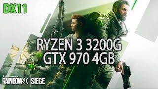 Rainbow Six Siege DirectX11 Benchmark | RYZEN 3 3200G + GTX 970 4GB 1080p