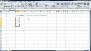 Convert Row  Data into Column in Excel
