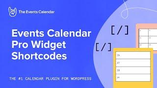 Events Calendar Pro Widget Shortcodes