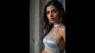 Indian Model AI lookbook #floral lingerie, transparent lingerie #lookbook