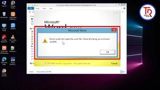 Word Could Not Create The Work File. Check The Temp Environment Variable