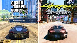 GTA V Enhanced vs Cyberpunk 2077 Phantom Liberty | PC | Graphics and Details Comparison