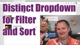 QTT - Power Apps Distinct Dropdown - Filter, SortByColumns, Delegation, AddColumns, UnGroup and more