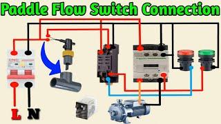 Water pump paddle flow switch connection with contactor  @MianElectric