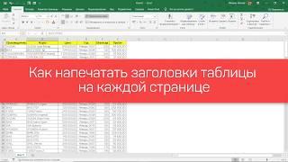 Как напечатать заголовки таблицы Excel на каждой странице