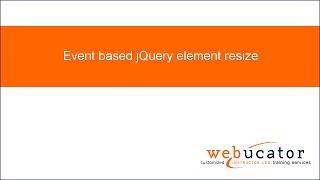 Event based jQuery element resize