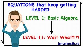 Solving Math Equations but they keep getting HARDER | jensenmath.ca