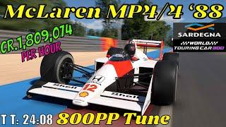 GT7|McLaren MP4/4 '88|Sardegna 800pp Tune|1.52