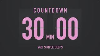 30 Minutes Countdown Flip Clock Timer / Simple Beeps 