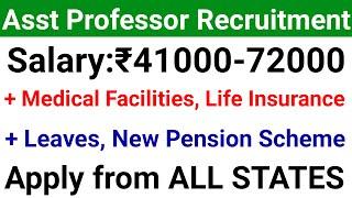 ASST PROFESSOR VACANCY 2024 I SALARY UPTO 72000 Rs PM + INSURANCE + CRECHE + MULTIPLE BENEFITS