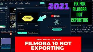 HOW TO FIX FILMORA X NOT EXPORTING VIDEO || FILMORA 10 NOT EXPORTING