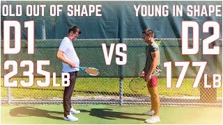 Old Out of Shape D1 vs Young In Shape D2 | Tennis Match
