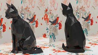 origami cat easy step by step I DIY PAPER CRAFT CAT PDF Tutorial I Step By Step Large Paper Cat 2020