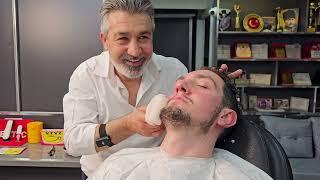 ASMR AMAZING RELAXING BODY AND FACE MASSAGE ON THE BARBER CHAIR WITH @yigitcansaybir3