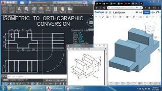 Conversion of Isometric to Orthographic (Explained with 3D Model) | Problem #1 | Solving in AutoCAD