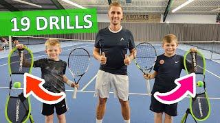 Tennis Group Training  - 19 Excellent Tennis Drills With 2 TopspinPros