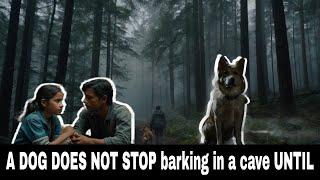 A DOG DOES NOT STOP barking in a cave UNTIL ITS OWNER MUSTERS THE COURAGE TO ENTER AND DISCOVERS