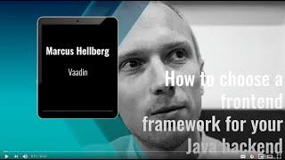 Devnexus 2021 Marcus Hellburg   How to Choose a Frontend Framework For Your Java Backend