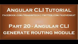 Angular CLI generate routing module