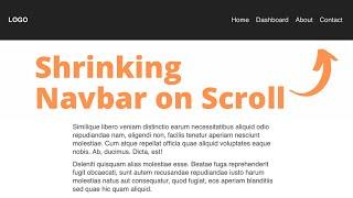 Create Shrinking Navbar On Scroll using HTML & CSS only
