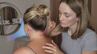 ASMR Perfectionist Slick Back Ponytail & Bun Styling With Mini Combing - Tingly Massage Techniques