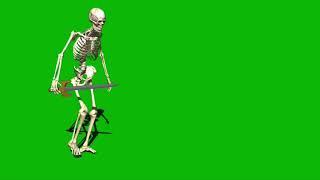 Green Screen Skeleton With Sword 2