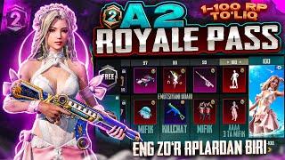  A2 ROYALE PASS 1-100 TO'LIQ! - 5 TA MIFIK?! -  KUCHAYTIRILADIGAN EMOTSIYA! - PUBG MOBILE