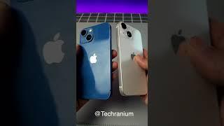 iPhone 13 Blue vs Starlight (White) iPhone 13 mini #shorts