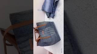 How to sew denim tote bag from old jeans #wandeeeasysewing #totebagtutorial #diytotebag