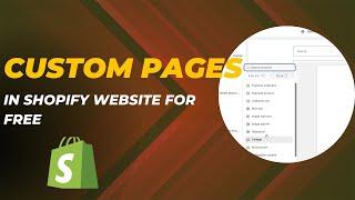 How to create custom pages in shopify for free  like home page