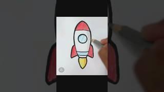 How to Draw a Rocket #timelapse #howtodraw #easydrawing #drawing #belajarmenggambar #cartoon