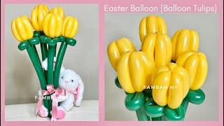 Easter Balloon bouquet  (How to make Balloon Tulips)