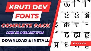 #Kruti #dev complete fonts pack download and how to install #fonts