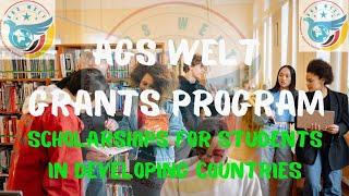 AGS Welt Grants Program: #scholarship for Students in Developing Countries #scholarshipprogram