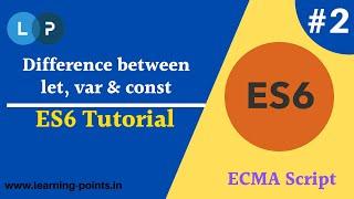 Difference between var, let, const  | ES6 full tutorial | Learning Points