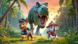 Paw Patrol Ultimate Rescue | CHASE x MARSHALL Run from Crazy Dinosaur!? Very Funny Story | Rainbow 3