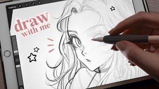 draw with me  real time sketching session  [chill ambience]